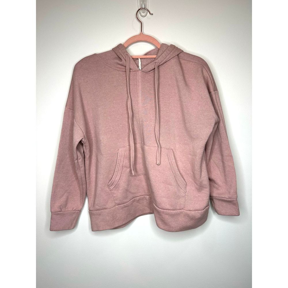 Free‎ People Movement Hoodie Womens Small Pink Drawstring Kangaroo Pocket Ballet